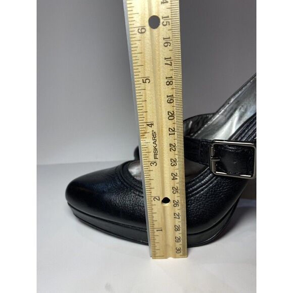 CALVIN KLEIN Shyanne Black Mary Jane Pumps Leather With Straps Women’s Size 10 - Picture 8 of 8
